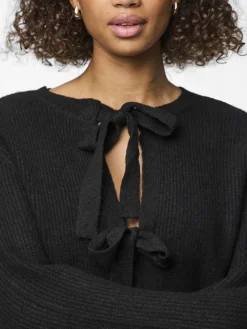 Pieces Pullover & Sweatshirts*PCSILLY LS REV TIE KNIT NOOS BC Black