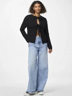 Pieces Pullover & Sweatshirts*PCSILLY LS REV TIE KNIT NOOS BC Black