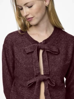 Pieces Pullover & Sweatshirts*PCSILLY LS REV TIE KNIT NOOS BC tawny port