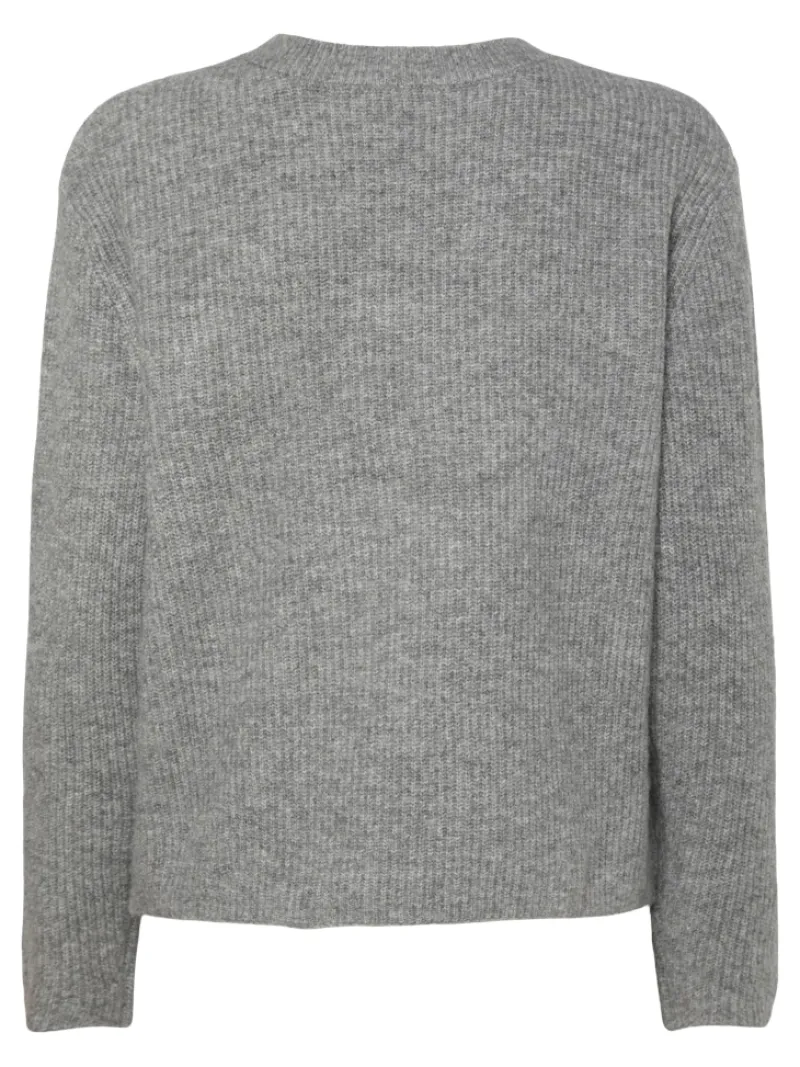 Pieces Pullover & Sweatshirts*PCSILLY LS REV TIE KNIT NOOS BC Medium Grey Melange