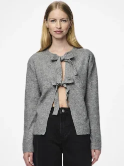 Pieces Pullover & Sweatshirts*PCSILLY LS REV TIE KNIT NOOS BC Medium Grey Melange