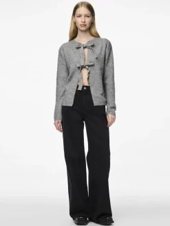 Pieces Pullover & Sweatshirts*PCSILLY LS REV TIE KNIT NOOS BC Medium Grey Melange