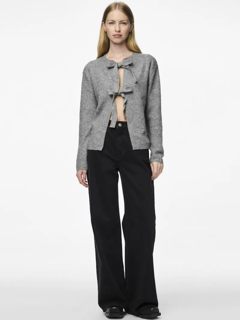 Pieces Pullover & Sweatshirts*PCSILLY LS REV TIE KNIT NOOS BC Medium Grey Melange