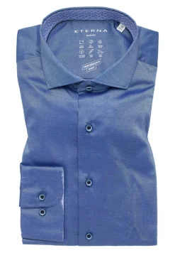 ETERNA Hemden|Big Boys*Performance Shirt Natté-Stretch Langarm Blau