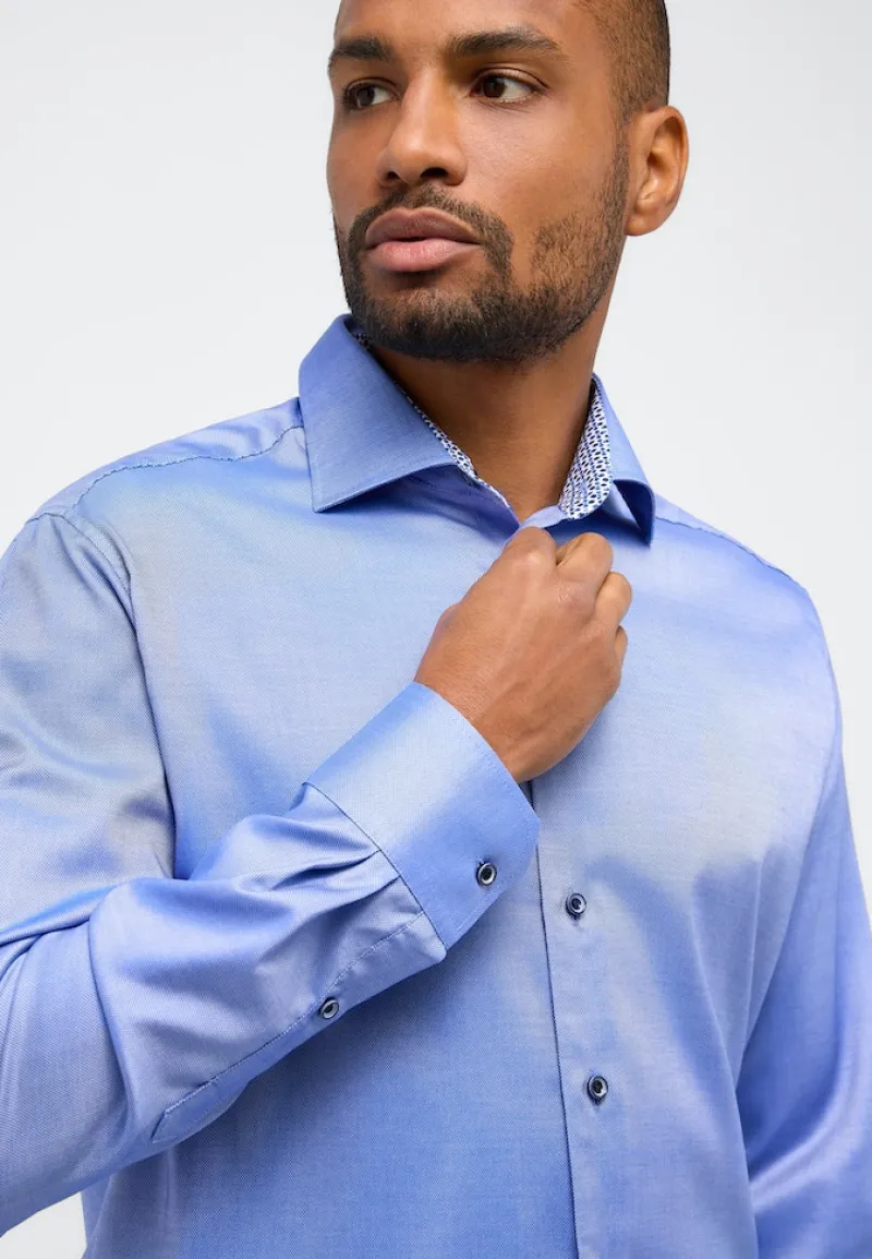 ETERNA Hemden|Big Boys*Performance Shirt Natté-Stretch Langarm royal blau