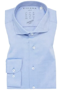 ETERNA Hemden|Big Boys*Performance Shirt Natté-Stretch Langarm mittelblau