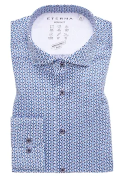 ETERNA Hemden|Big Boys*Performance Shirt Stretch Langarm Blau