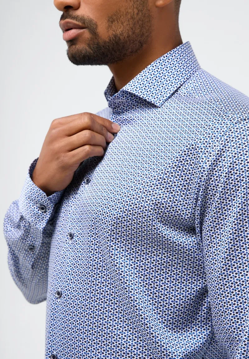 ETERNA Hemden|Big Boys*Performance Shirt Stretch Langarm Blau