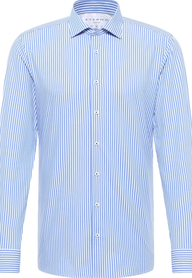 ETERNA Hemden|Big Boys*Performance Shirt Twill Langarm mittelblau