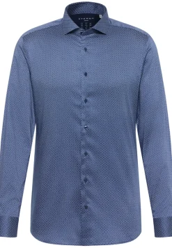 ETERNA Hemden|Big Boys*Performance Shirt Twill-Stretch Langarm Blau