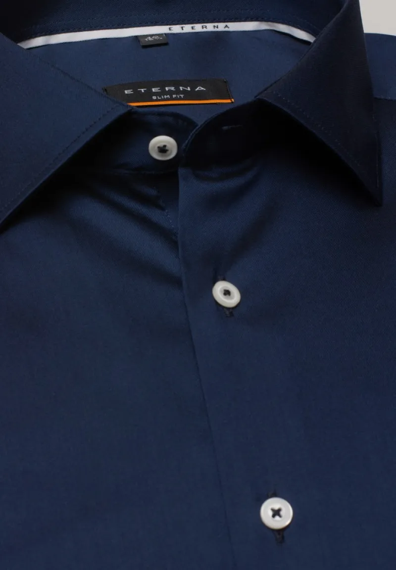 ETERNA Hemden|Big Boys*Performance Shirt Twill-Stretch Langarm navy
