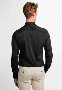 ETERNA Hemden|Big Boys*Performance Shirt Twill-Stretch Langarm Schwarz