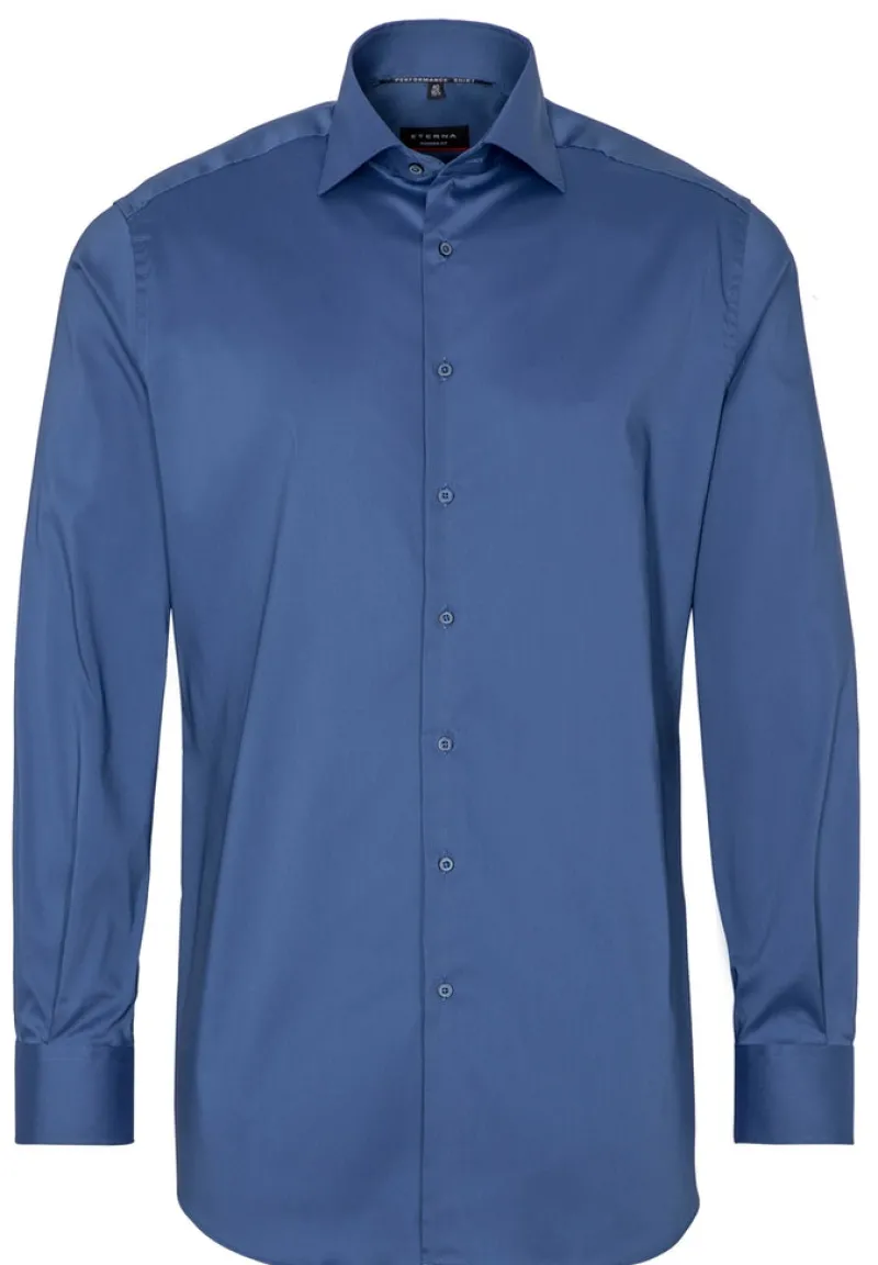 ETERNA Hemden|Big Boys*Performance Shirt Twill-Stretch Langarm blau1
