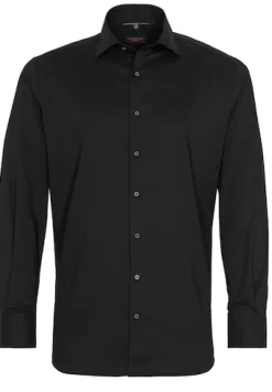 ETERNA Hemden|Big Boys*Performance Shirt Twill-Stretch Langarm Schwarz