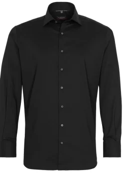 ETERNA Hemden|Big Boys*Performance Shirt Twill-Stretch Langarm Schwarz