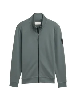 Tom Tailor Denim Pullover & Sweatshirts*Piqué Sweatjacke mit Stehkragen washed jasper green