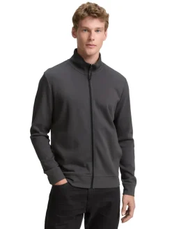 Tom Tailor Denim Pullover & Sweatshirts*Piqué Sweatjacke mit Stehkragen ash grey