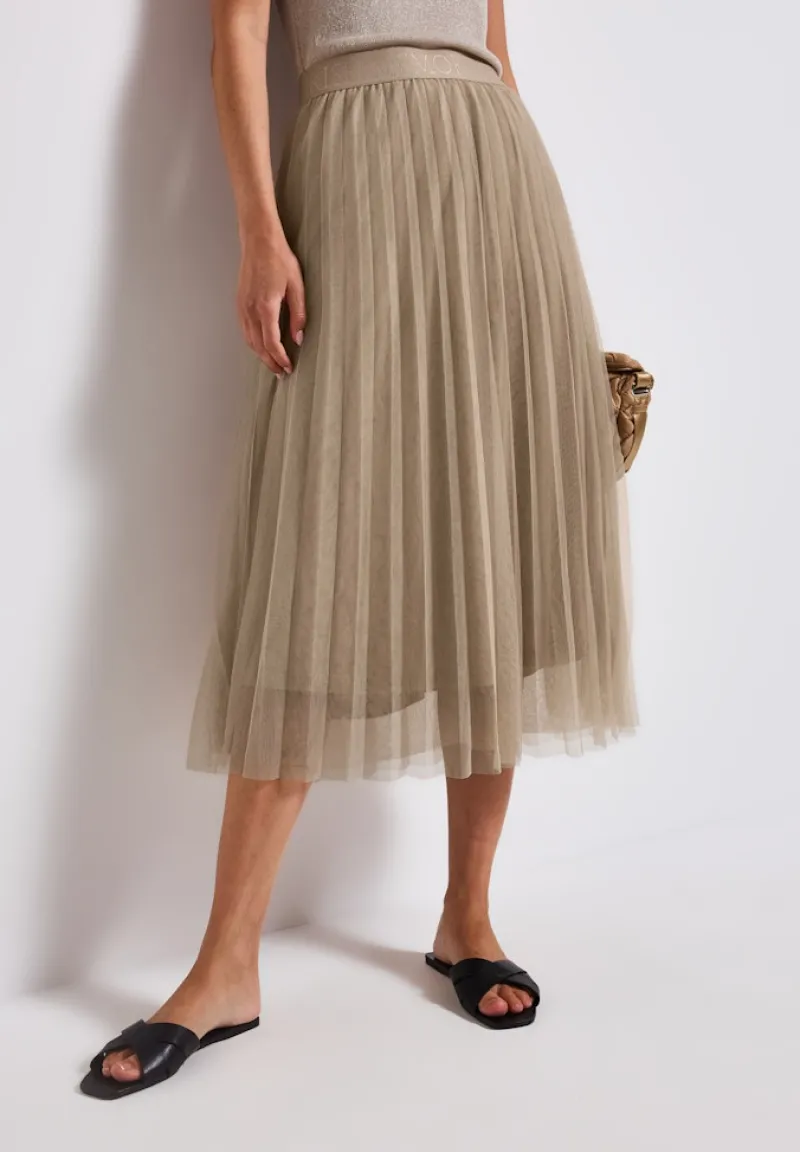 Street One Röcke*Plissée Tüll-Rock safari beige