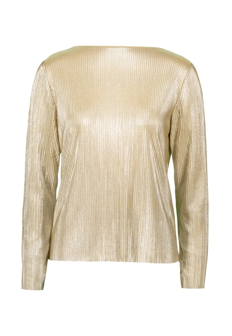 Zero Shirts*Plissee-Shirt strukturiert naturegold