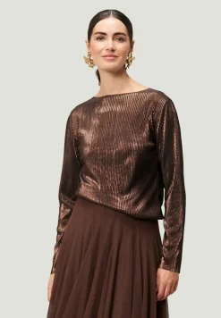 Zero Shirts*Plissee-Shirt strukturiert brownbrown