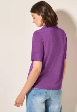 Cecil Shirts*Poloshirt in Leinen-Optik magenta lacquer