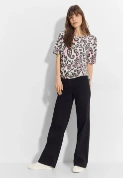 Cecil Shirts*Print Burn Out T-Shirt vanilla white