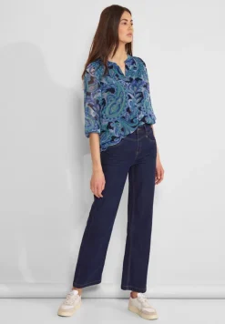 Street One Blusen*Print Chiffonbluse intense aqua