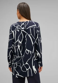 Street One Blusen*Print Longbluse deep blue