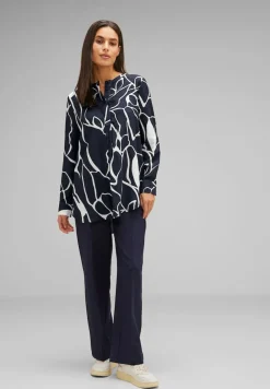 Street One Blusen*Print Longbluse deep blue