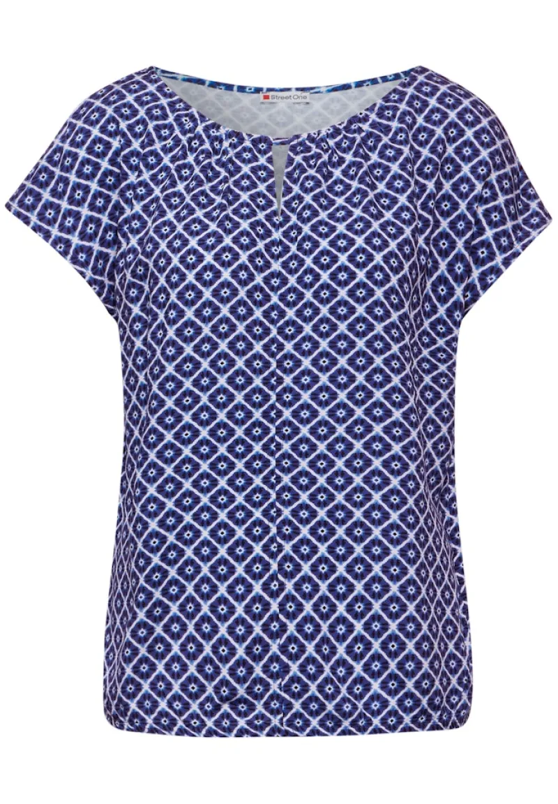 Street One Shirts*Print Materialmix T-Shirt deep blue