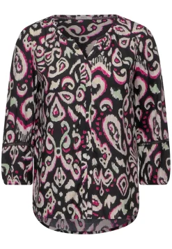 Cecil Blusen*Print Tunika Bluse Black