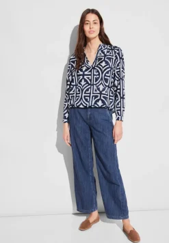 Street One Blusen*Print Tunika Bluse deep blue