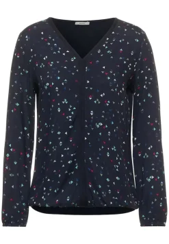 Cecil Blusen*Printbluse im Materialmix night sky blue