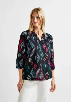 Cecil Blusen*Printbluse in Baumwolle night sky blue