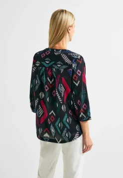 Cecil Blusen*Printbluse in Baumwolle night sky blue