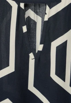 Street One Blusen*Printbluse mit Cut out deep blue