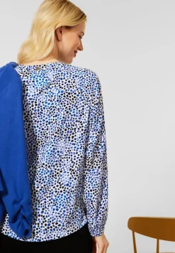 Street One Blusen*Printbluse mit Stehkragen off white