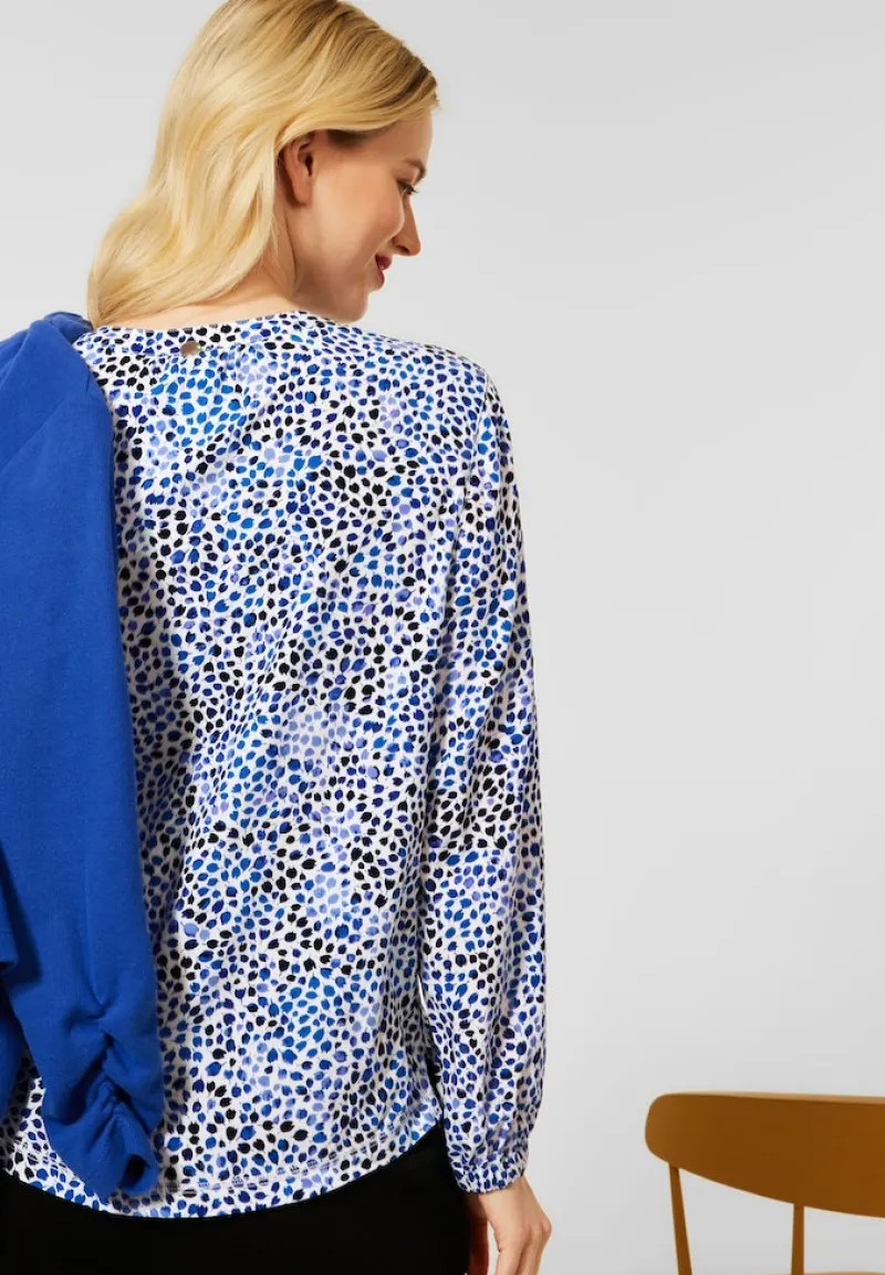 Street One Blusen*Printbluse mit Stehkragen off white