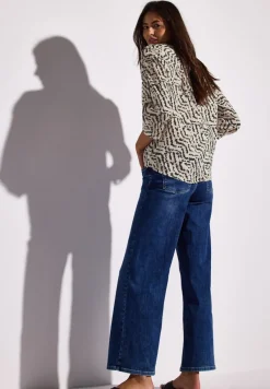 Street One Blusen*Print-Bluse mit Tapedetails moonstone sand