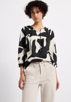 Street One Blusen*Print-Bluse mit Tape-Details whale tail grey