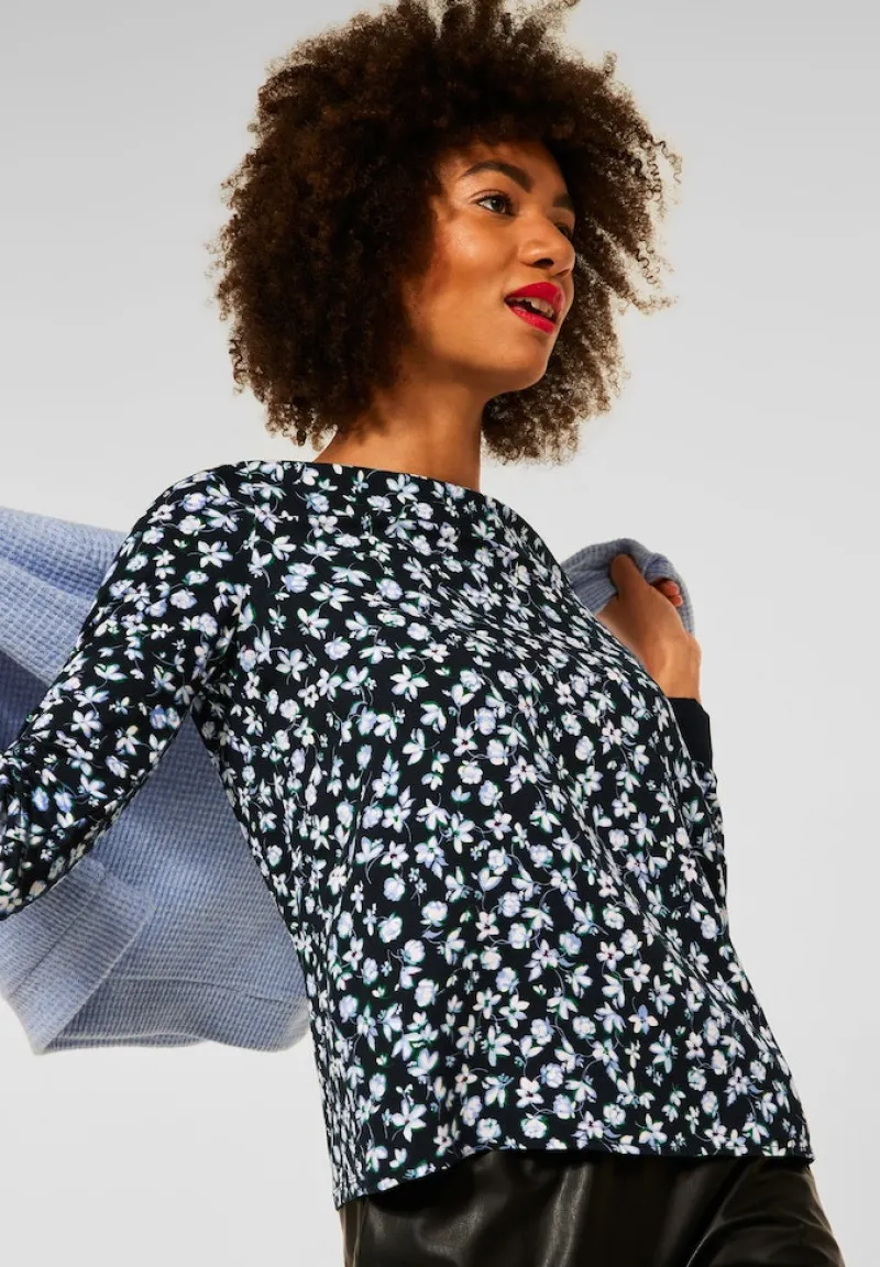 Street One Shirts*Printshirt im Materialmix Black