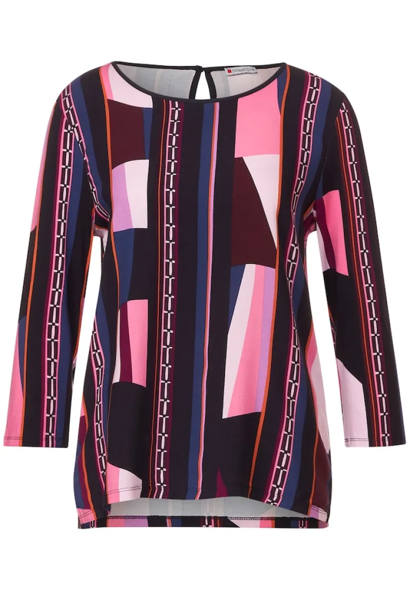 Street One Shirts*Printshirt im Materialmix purple brown