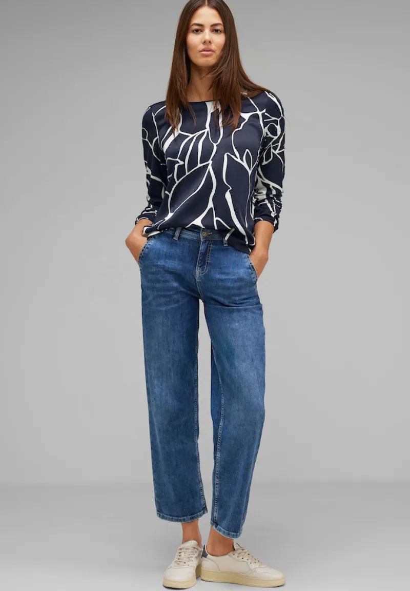 Street One Shirts*Printshirt im Materialmix deep blue