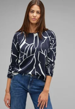 Street One Shirts*Printshirt im Materialmix deep blue