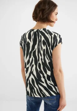 Street One Shirts*Printshirt mit Knopfleiste Black