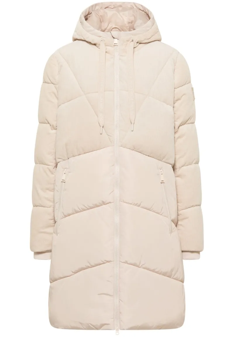 Cecil Jacken*Puffer Mantel mit Cordmix teddy vanilla white