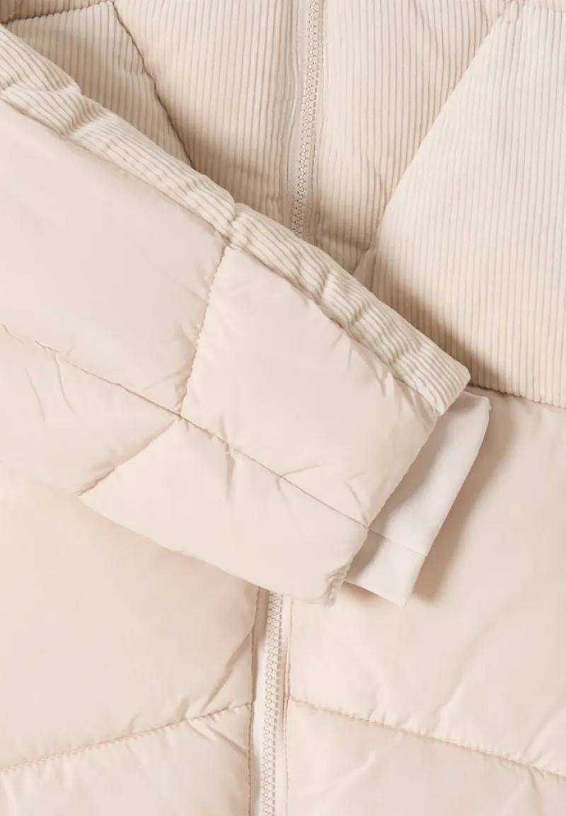 Cecil Jacken*Puffer Mantel mit Cordmix teddy vanilla white