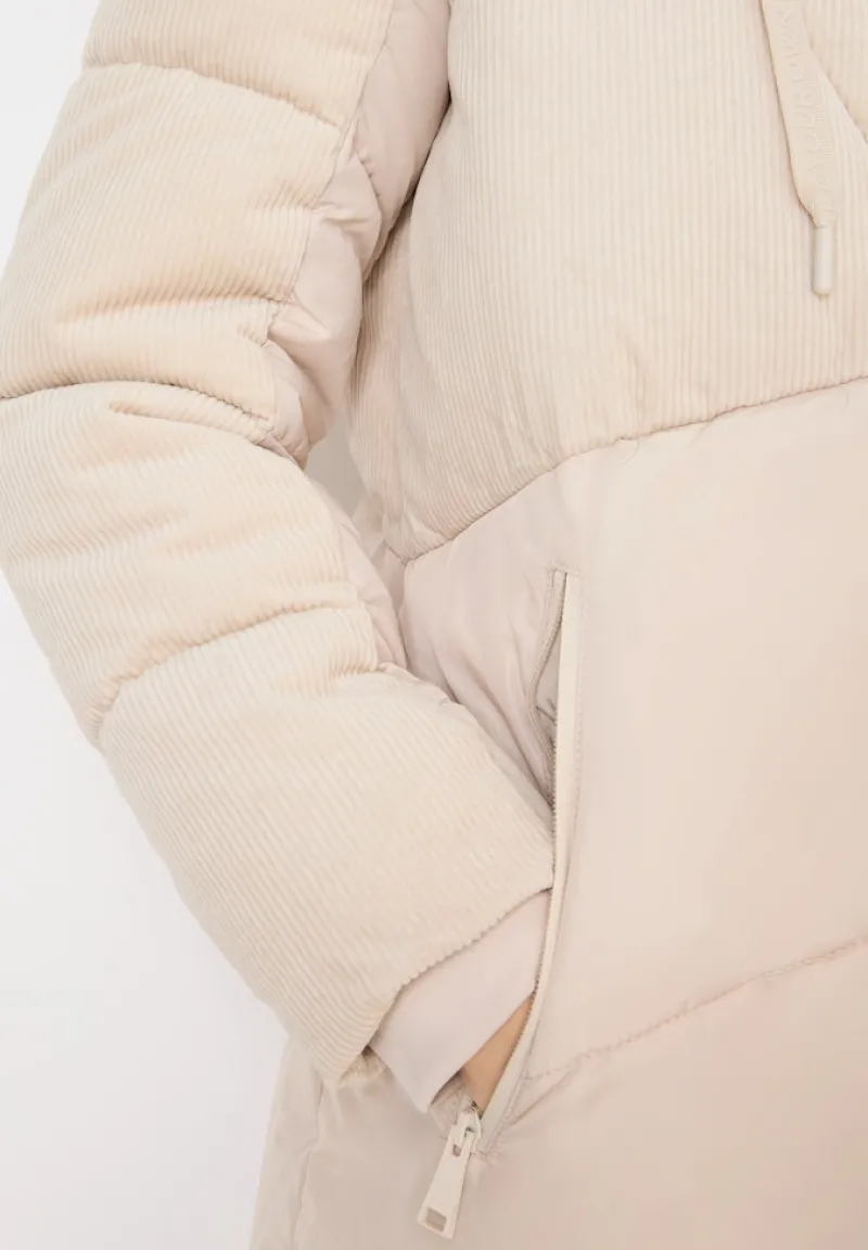 Cecil Jacken*Puffer Mantel mit Cordmix teddy vanilla white