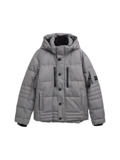 Tom Tailor Jacken|Big Boys*Puffer-Jacke mit abnehmbarer Kapuze mid grey melange structure