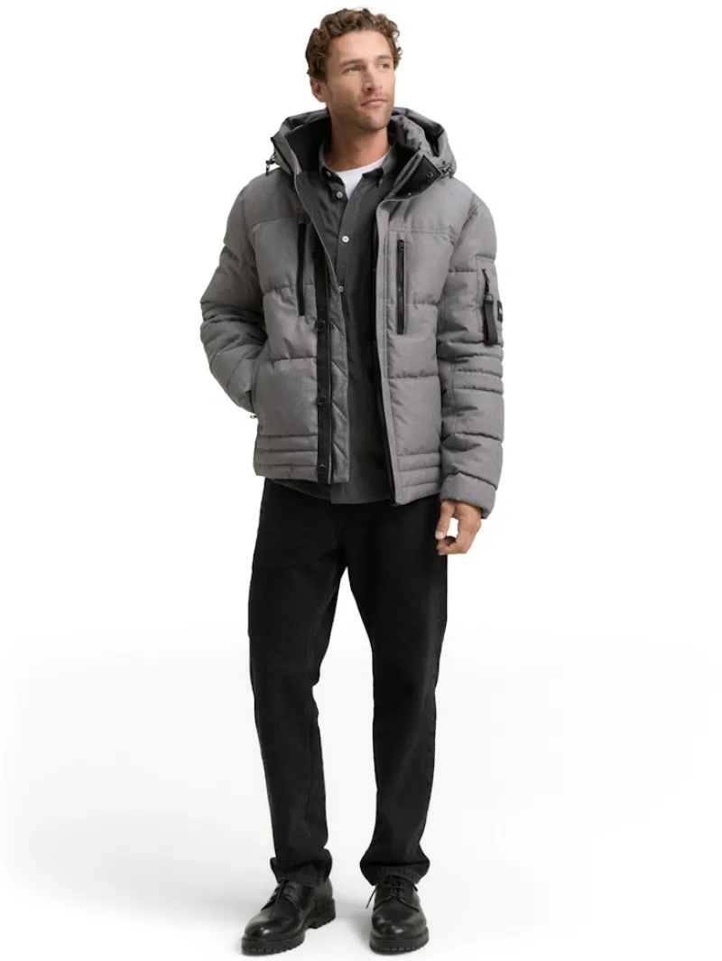 Tom Tailor Jacken|Big Boys*Puffer-Jacke mit abnehmbarer Kapuze mid grey melange structure